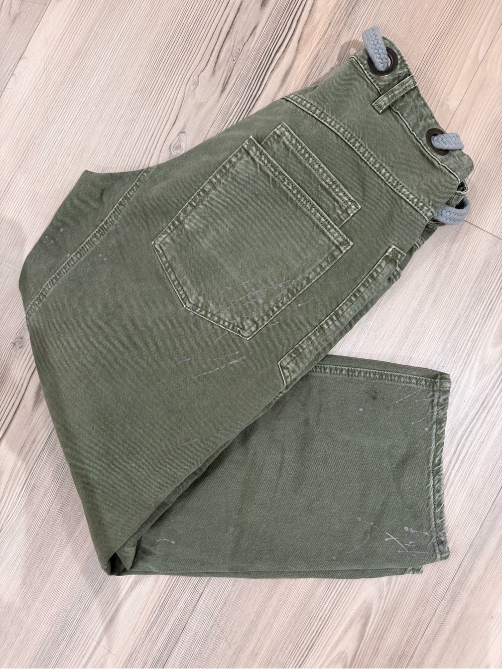 We The Free Olive Green Wide Leg Patch Pocket Pants - Picture 5 of 6